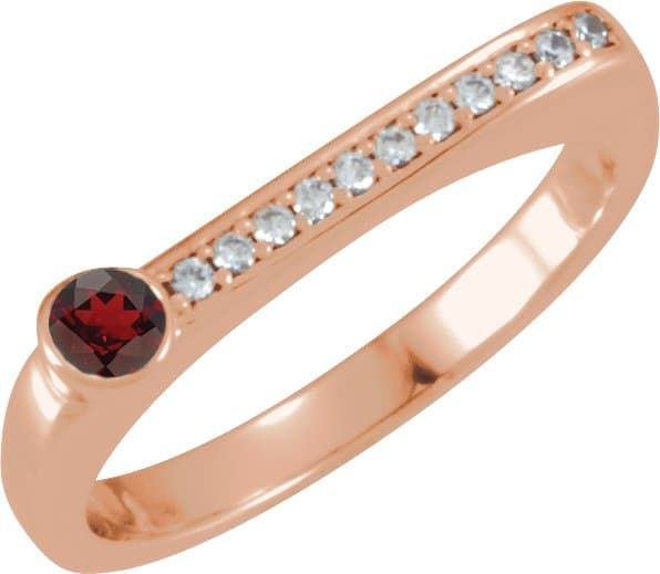 14K Rose 1/5 CTW Natural Diamond Stackable Ring