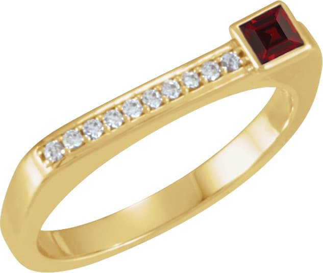 14K Rose 1/4 CTW Natural Diamond Stackable Ring