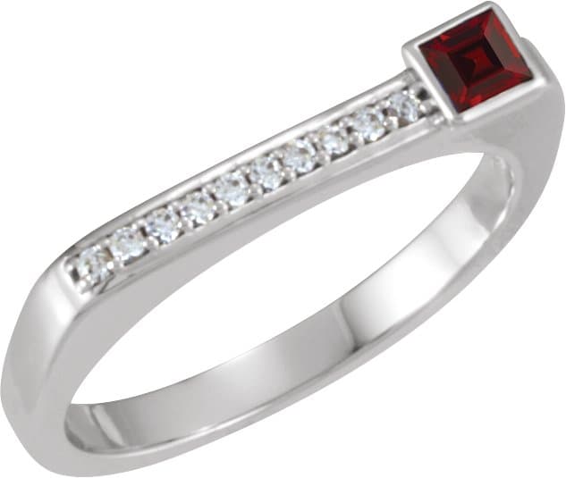 14K Rose 1/4 CTW Natural Diamond Stackable Ring