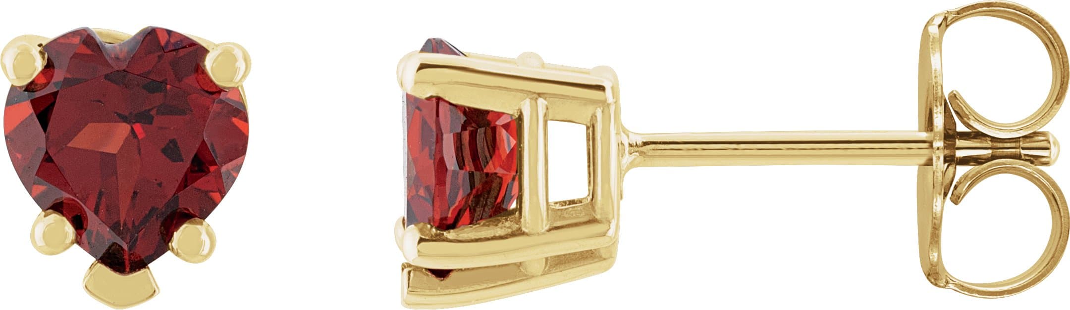 14K Rose Natural Mozambique Garnet Stud Earrings