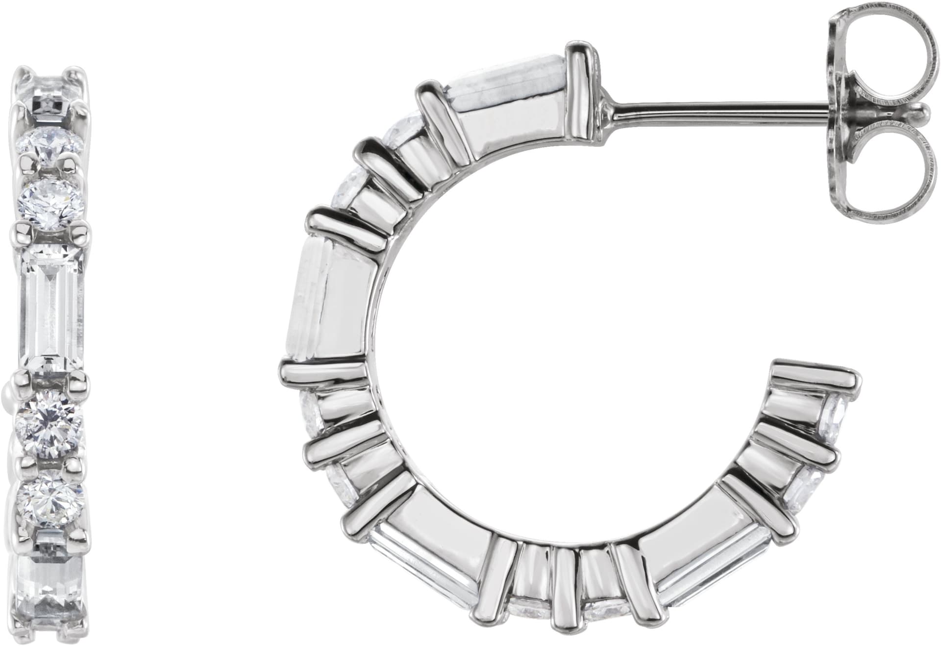 14K White Gold 1/5 CTW Natural Diamond 17.2 mm Hoop Earrings