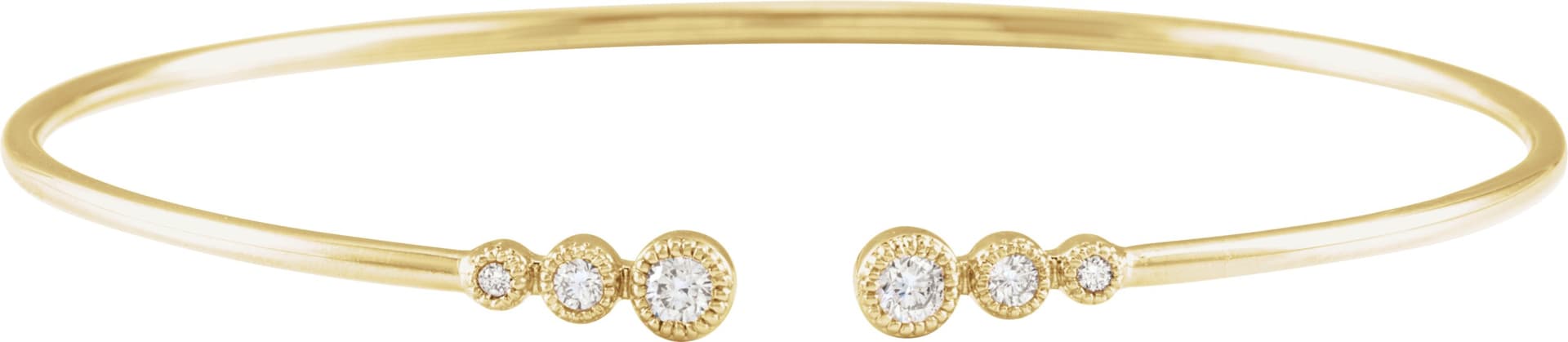 14K Rose 1/4 CTW Natural Diamond Cuff 7" Bracelet