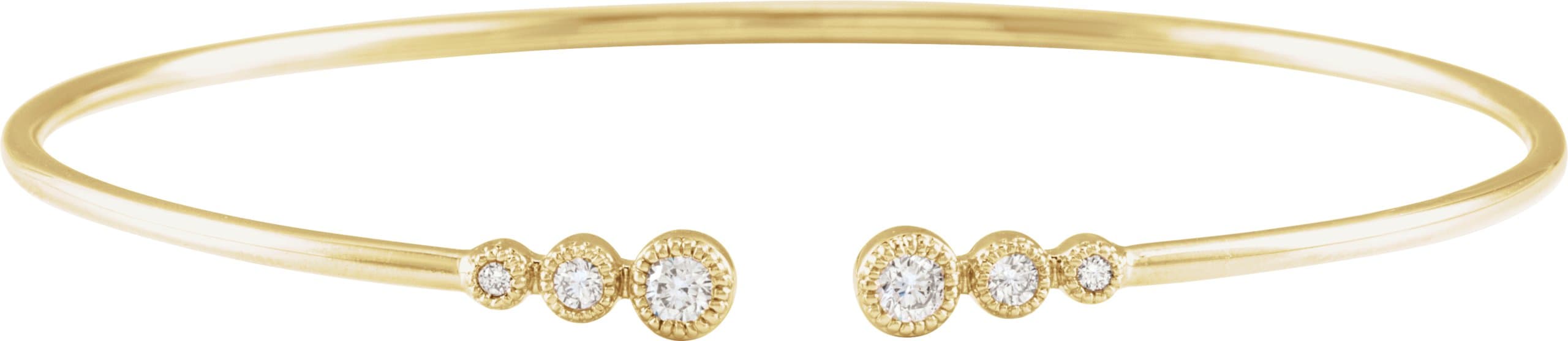 14K Rose 1/4 CTW Natural Diamond Cuff 7" Bracelet