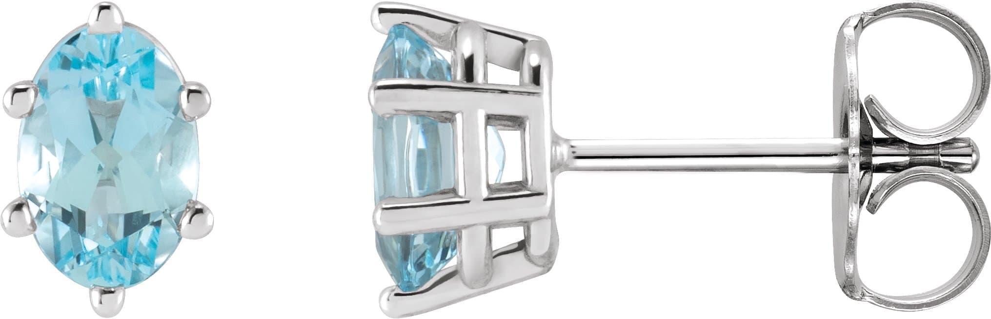 Platinum Natural Sky Blue Topaz Earrings