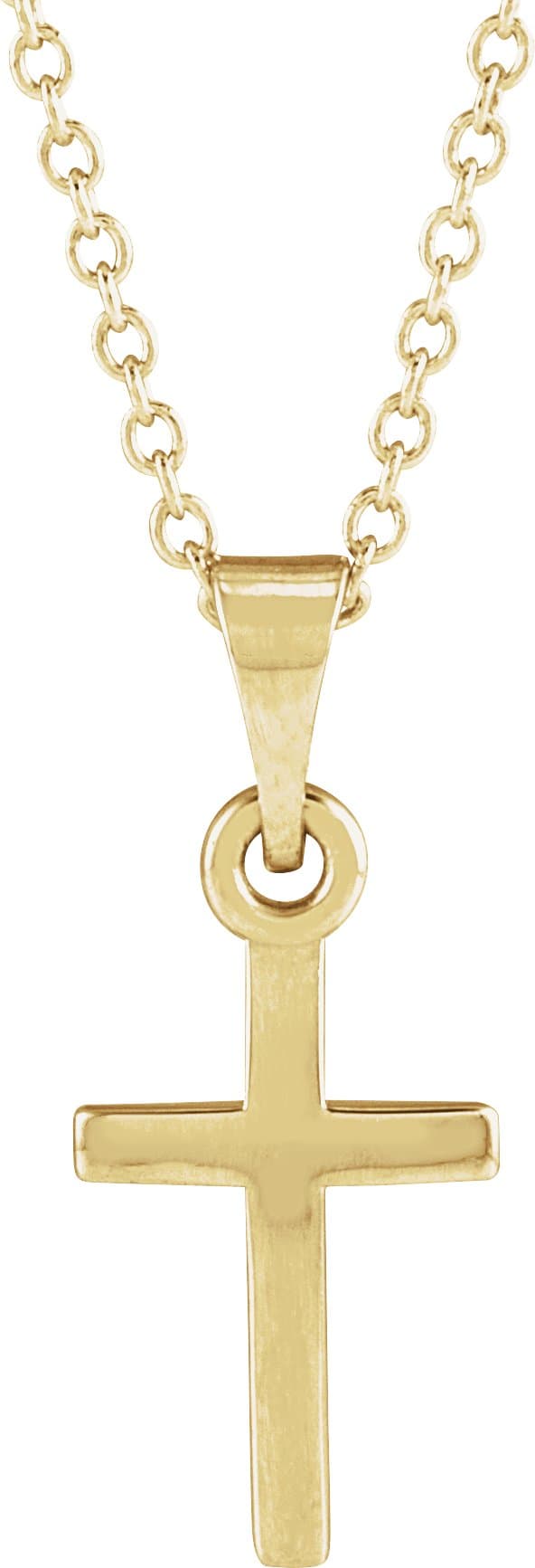 14K White Cross 18 Necklace