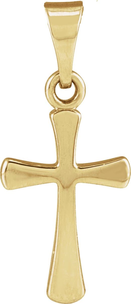 14K Rose Cross Pendant