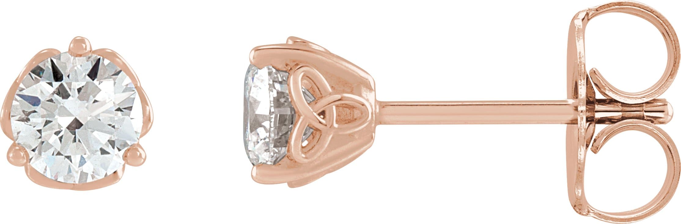14K Rose 3/8 CTW Natural Diamond Celtic-Inspired Earrings