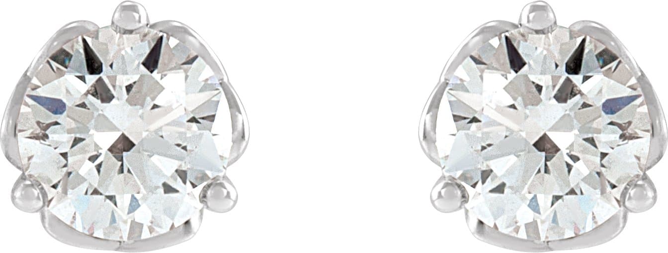 Round 3-Prong Celtic-Inspired Stud Earrings view 2