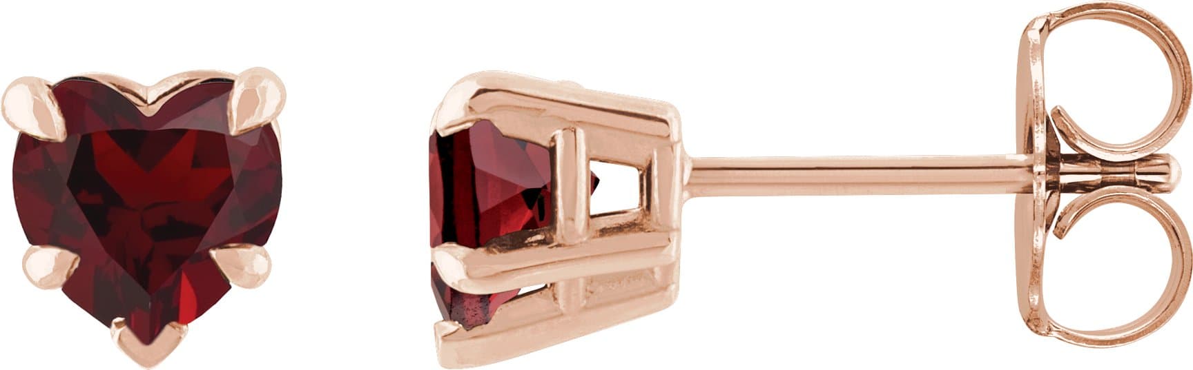 14K Rose Lab-Grown Emerald Stud Earring