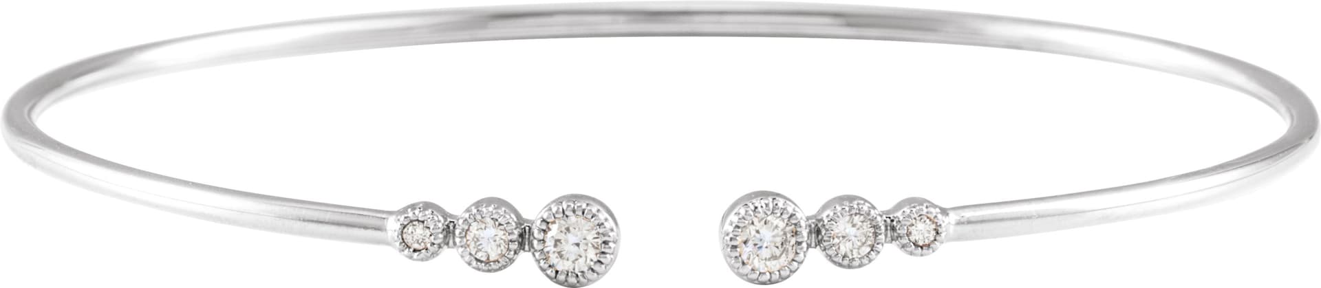 14K Rose 1/4 CTW Natural Diamond Cuff 7" Bracelet