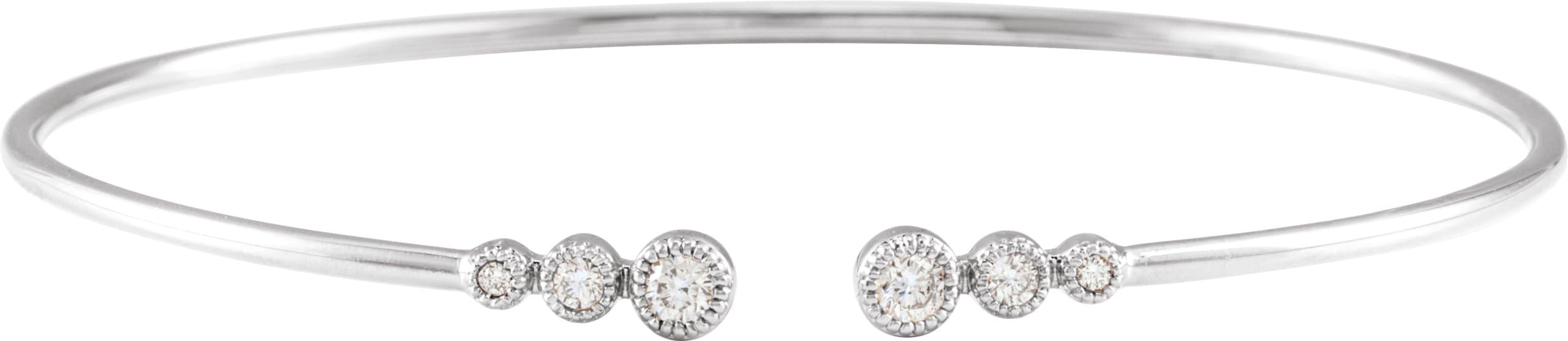 14K Rose 1/4 CTW Natural Diamond Cuff 7" Bracelet