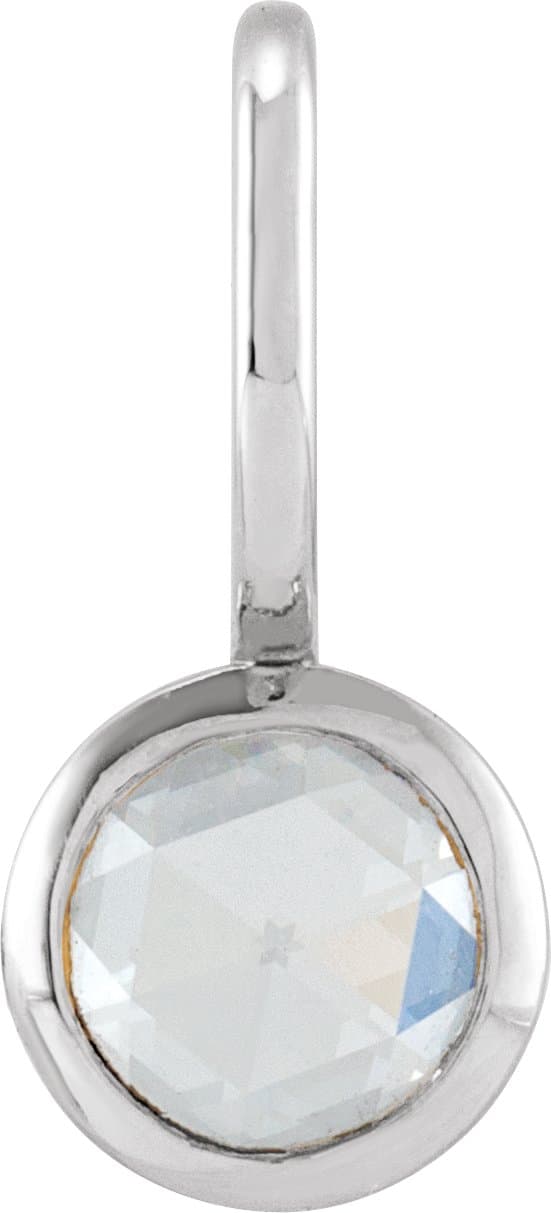 Sterling Silver 1/3 CT Rose-Cut Natural Diamond Charm/Pendant