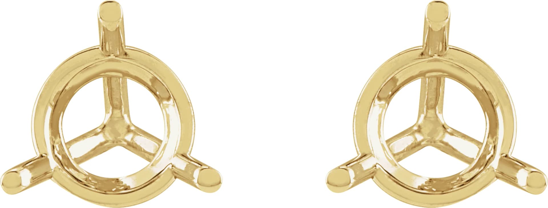 Round 3-Prong Cocktail-Style Stud Earrings view 2