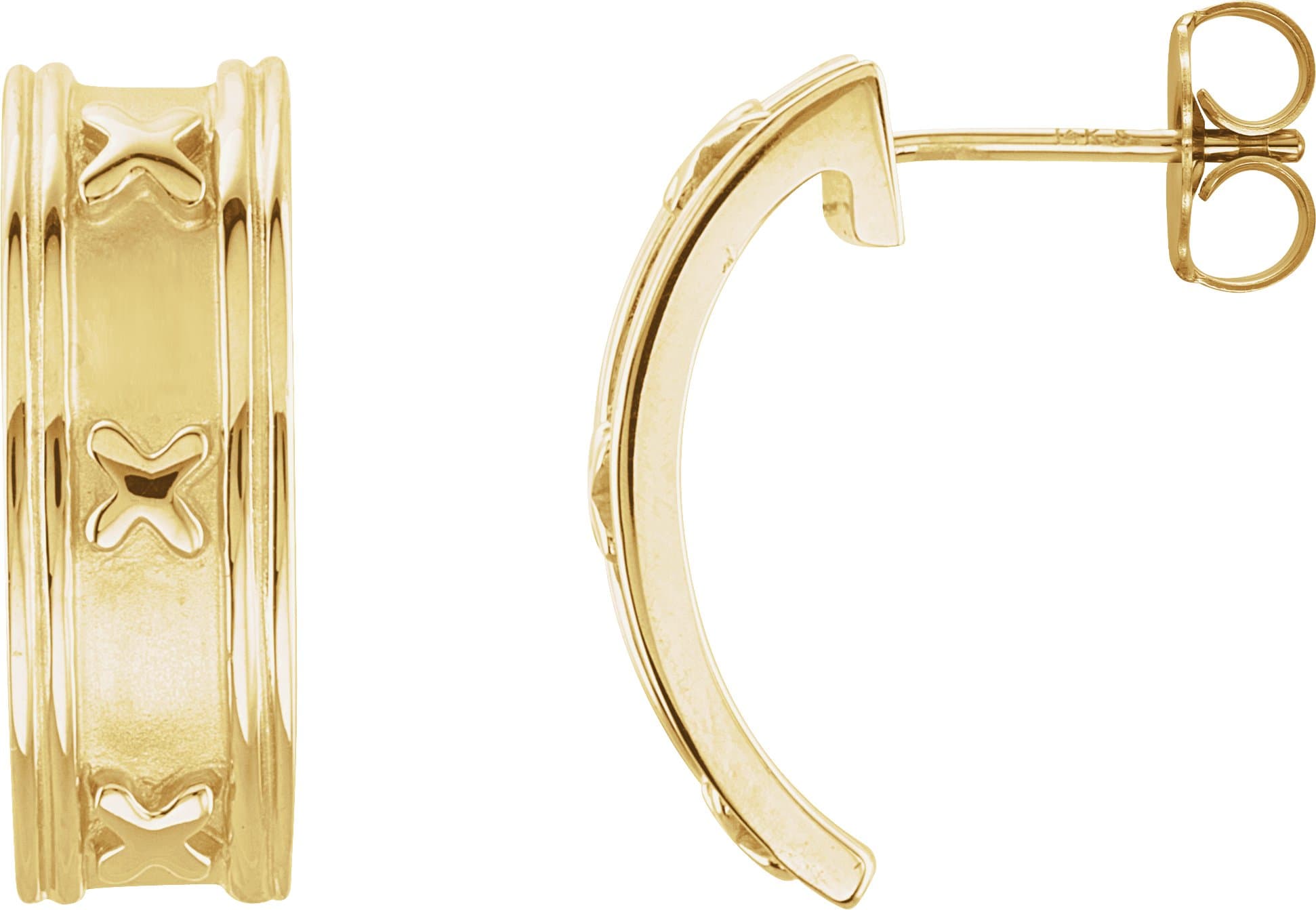 14K White J-Hoop Earrings