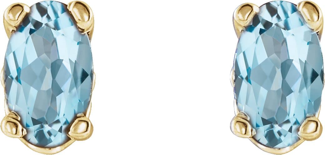 Oval 4-Prong Scroll Setting® Stud Earrings view 2