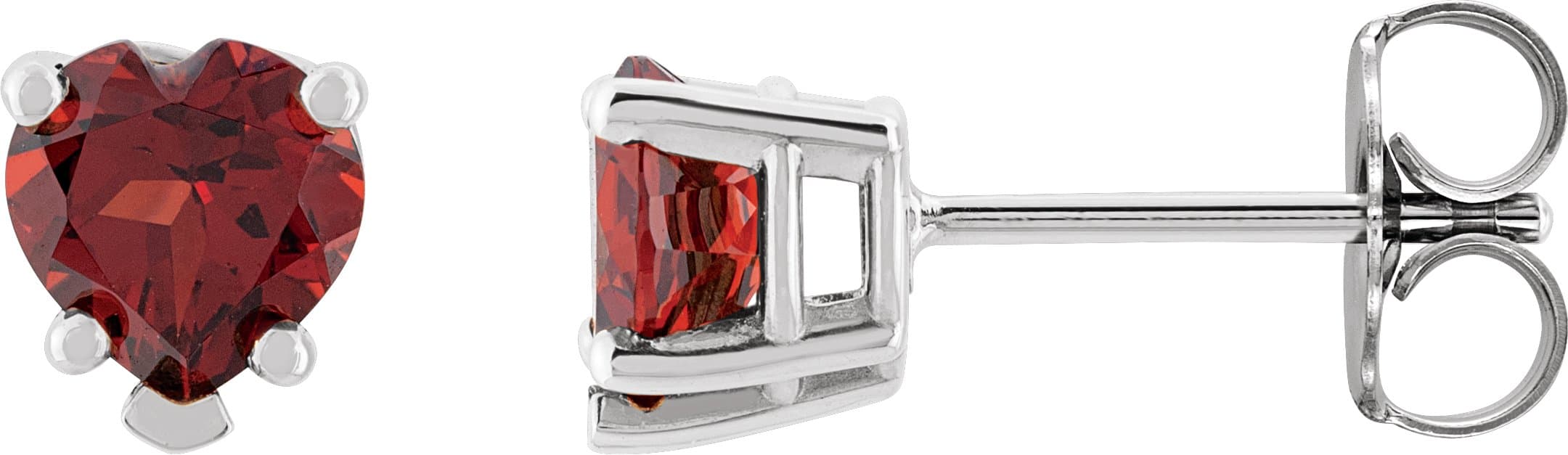 14K Rose Natural Mozambique Garnet Stud Earrings