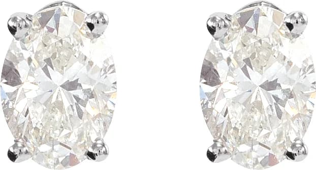 Oval 4-Prong Lightweight Stud Earrings, view 3