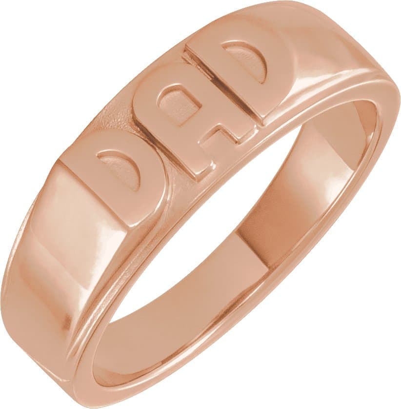 14K Rose Gold Dad Ring