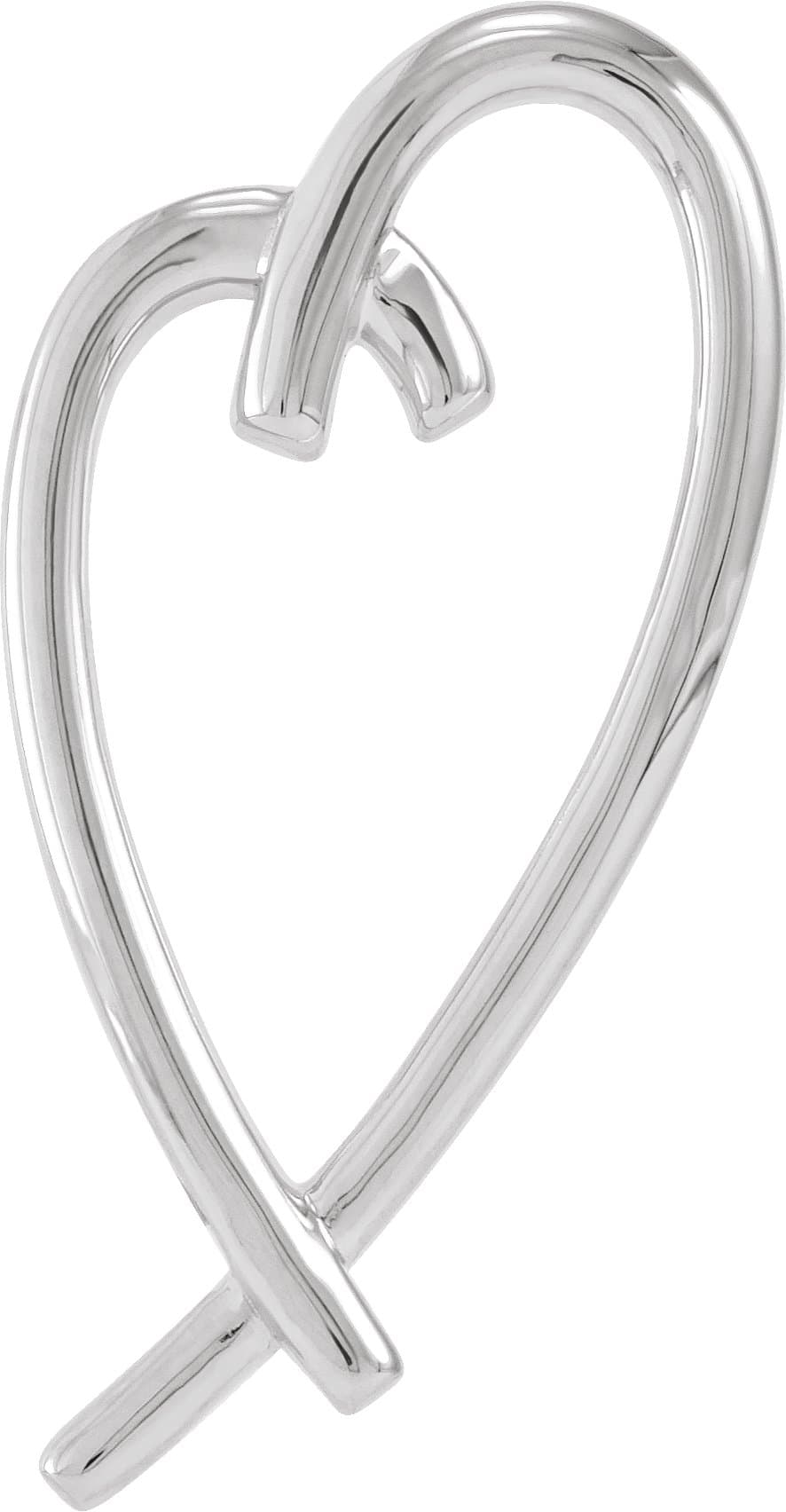10K White Heart Pendant