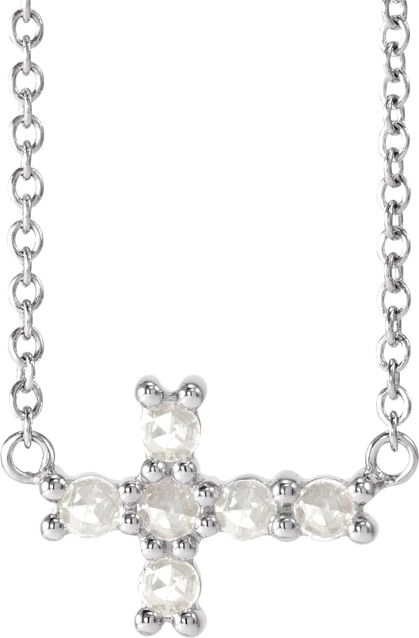 Sideways Cross Necklace, view 2