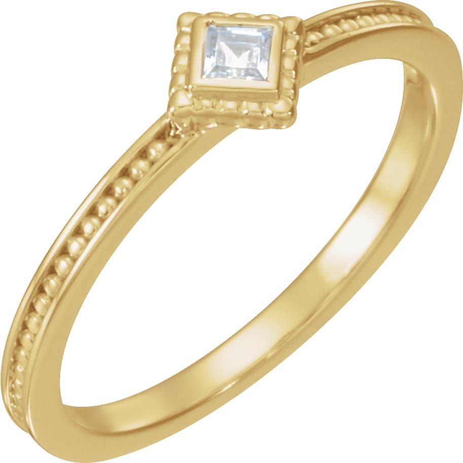 14K Rose 1/10 CTW Natural Diamond Family Stackable Ring