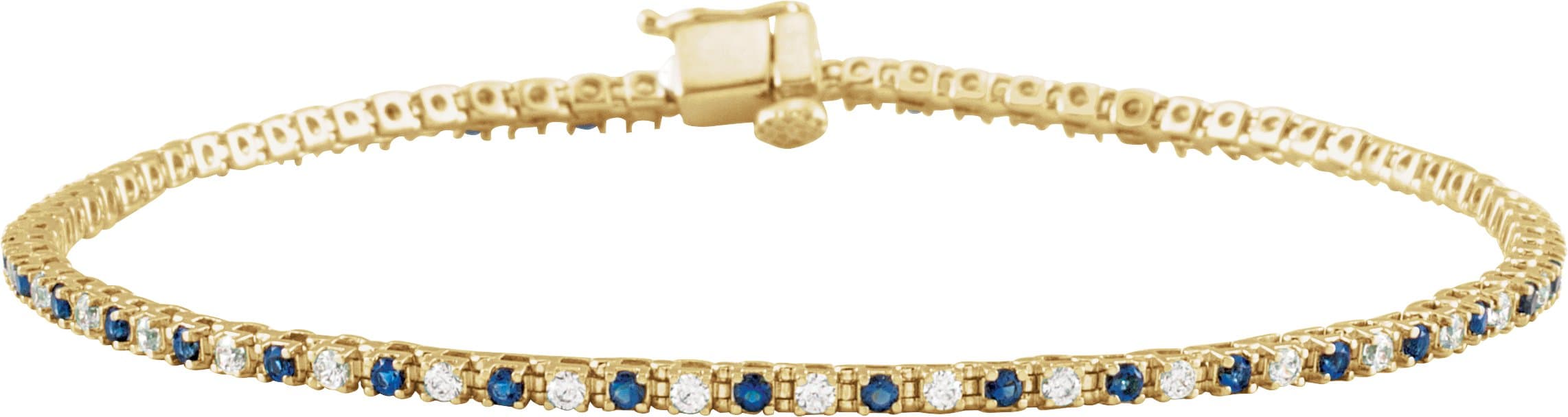 14K Rose Natural Blue Sapphire & 5/8 CTW Natural Diamond Line 7 1/4" Bracelet