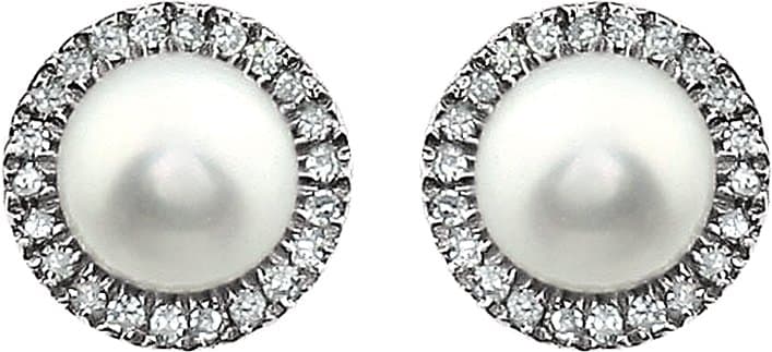 Round 4-Prong Halo-Style Birthstone Earrings view 2