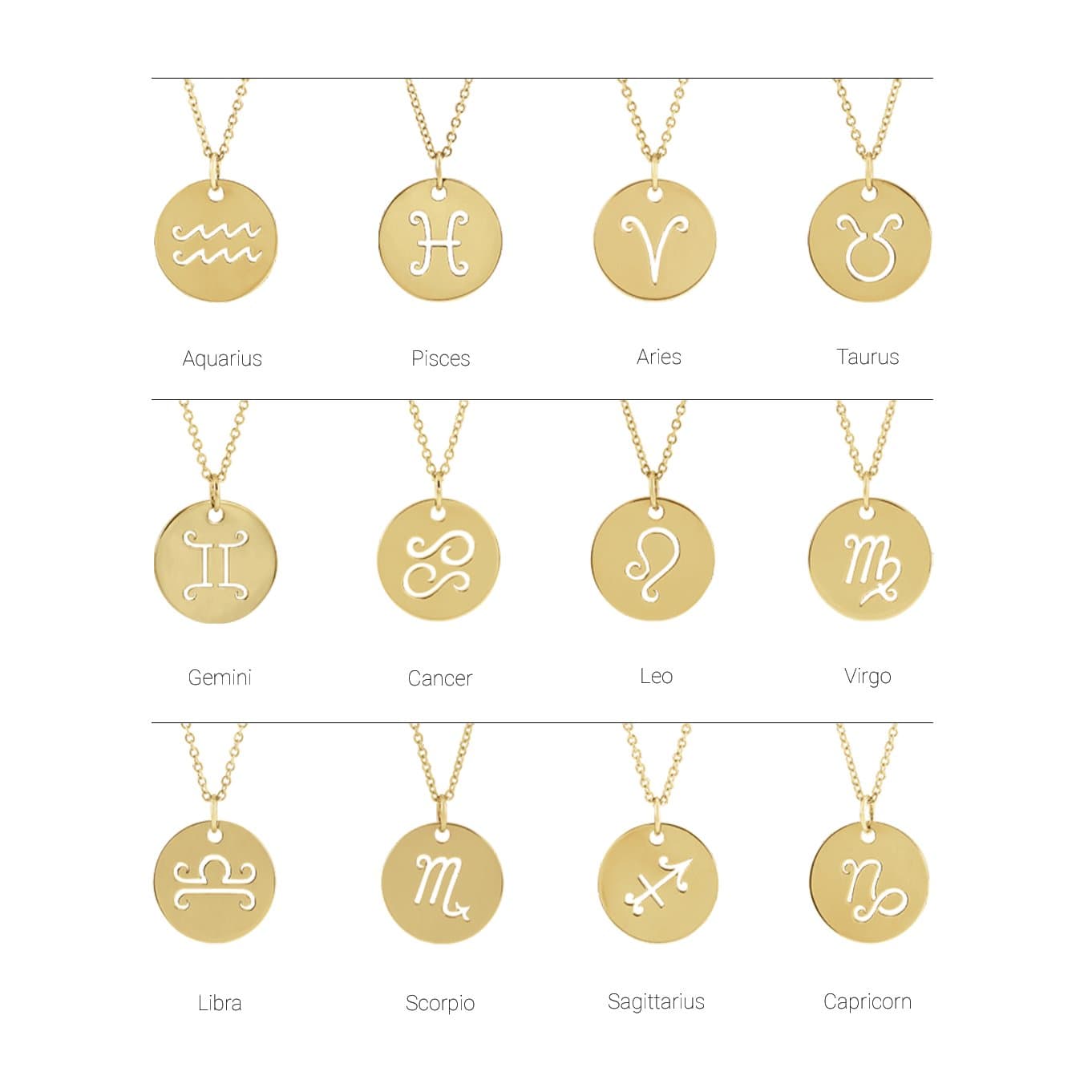 Zodiac Disc Necklace or Charm/Pendant view 2