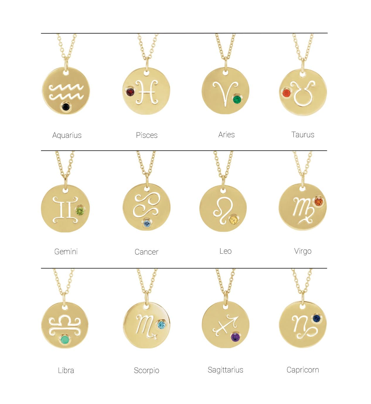 Zodiac Disc Necklace or Pendant view 3