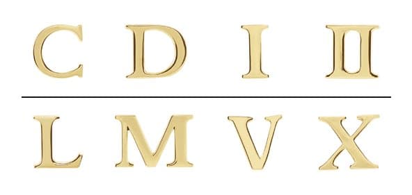 14K Rose Single Roman Numeral C Earring