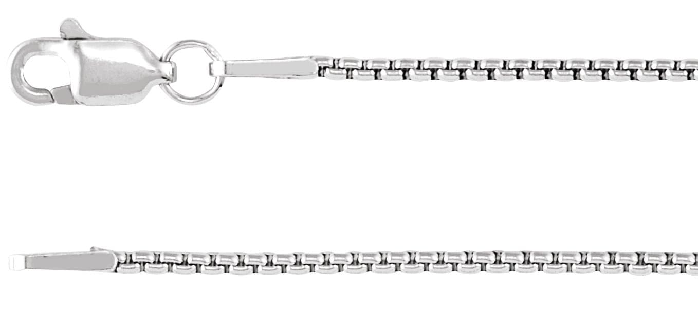 Rhodium-Plated Sterling Silver 1.25 mm Adjustable Box 16-18 Chain