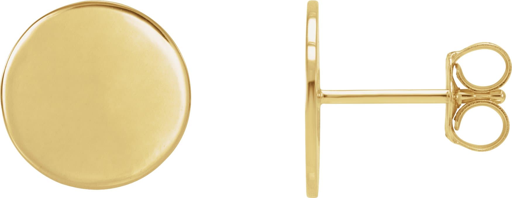 14K Rose 5 mm Engravable Disc Earrings