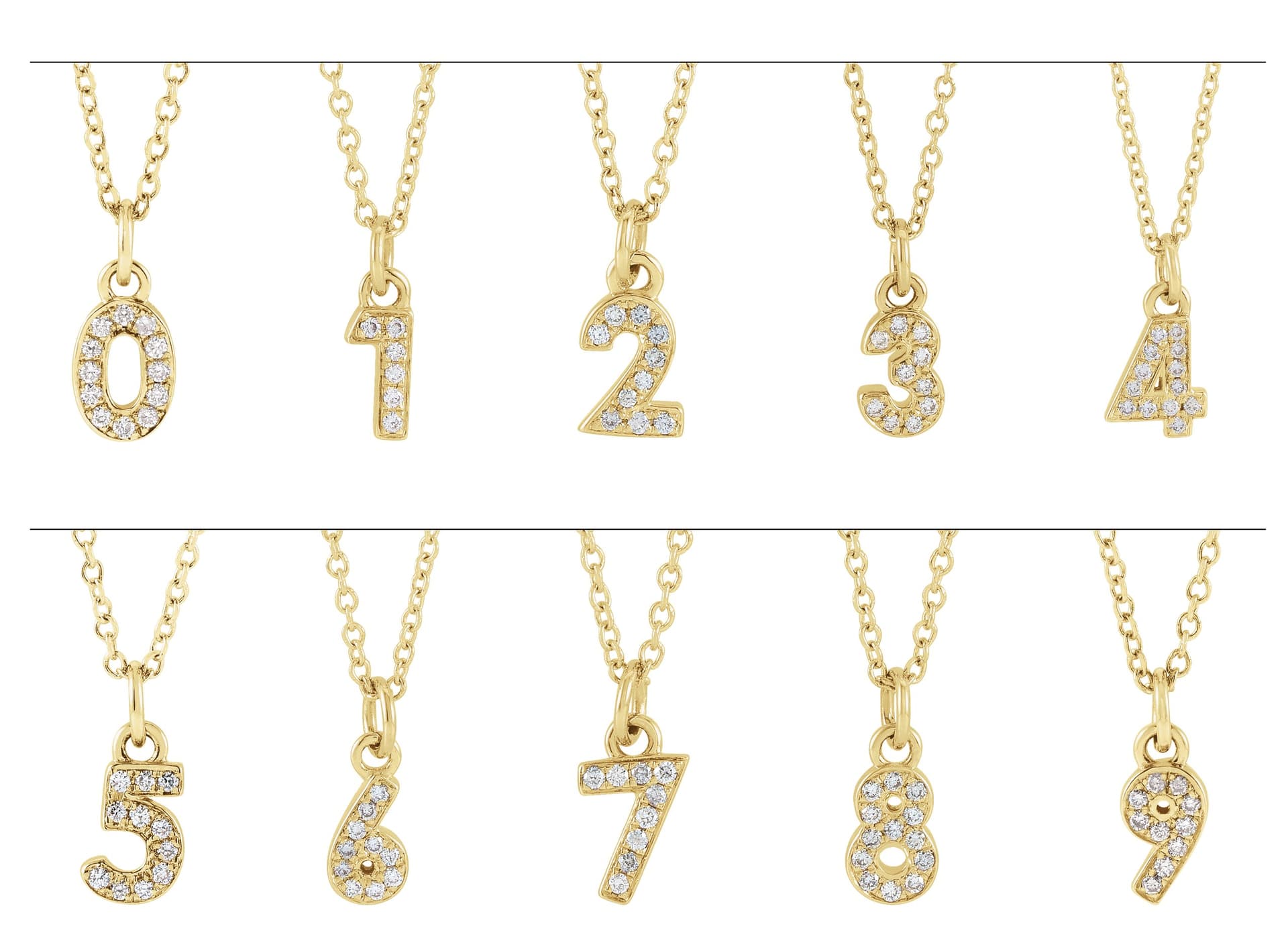 Petite Pavé™ Accented Numeral Necklace view 3