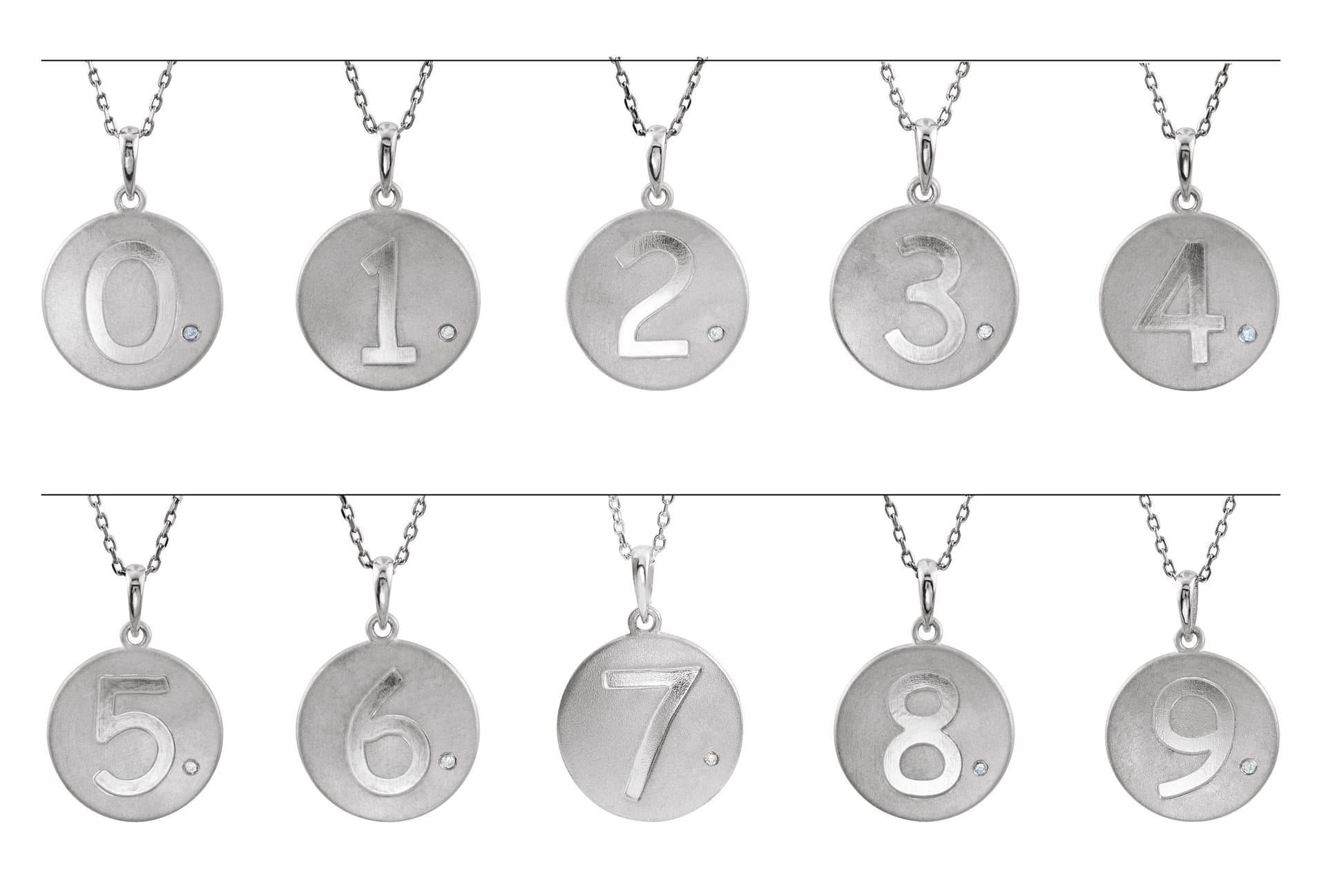 Accented Numeral Pendant view 3