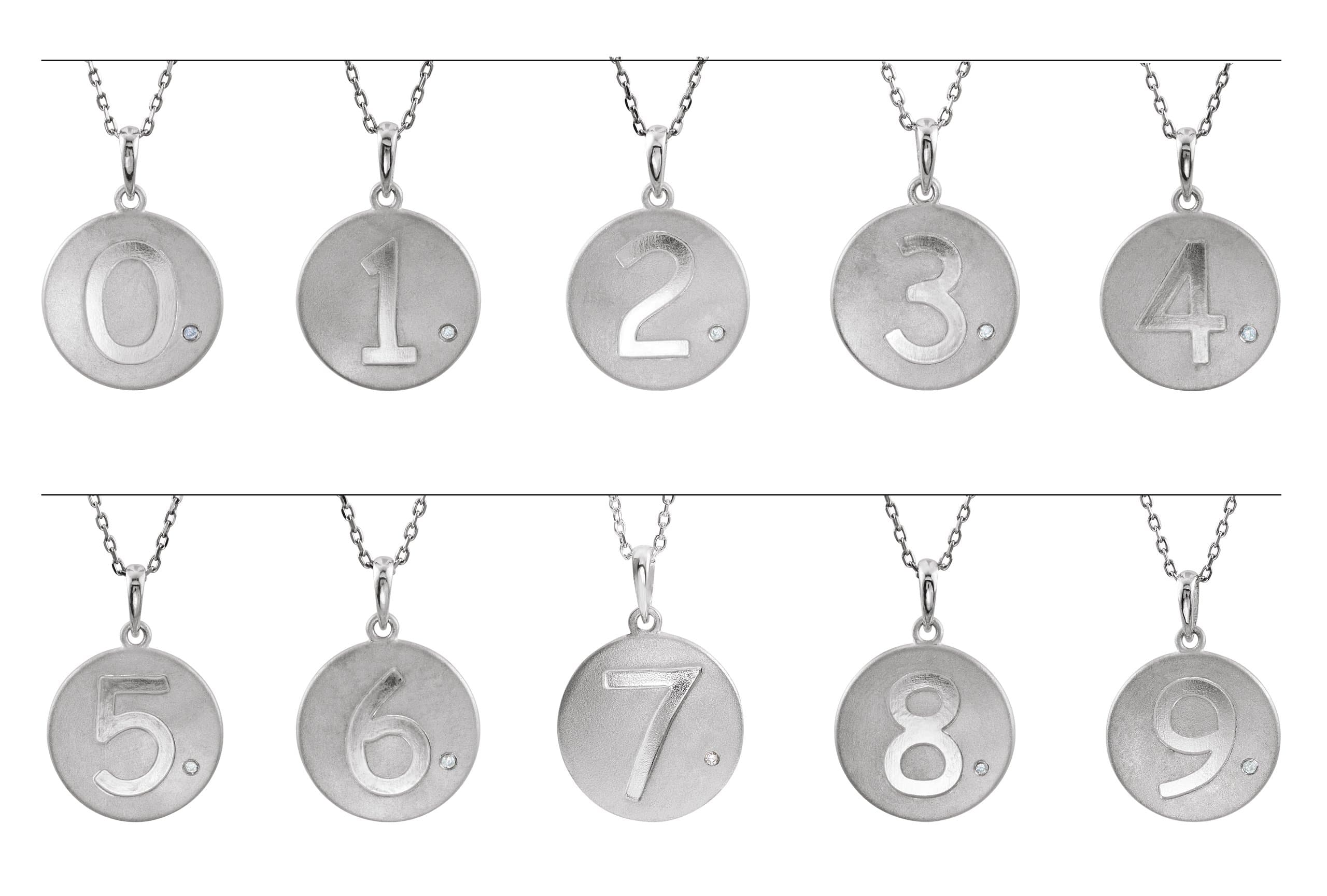 Accented Numeral Pendant view 3