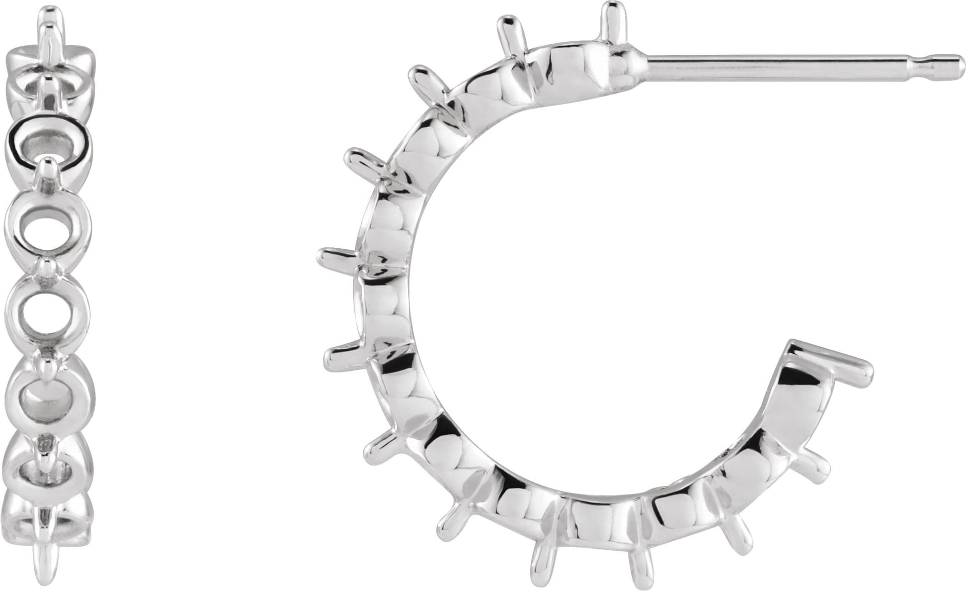 Sterling Silver 3/8 CTW Natural Diamond 9.25 mm Hoop Earrings