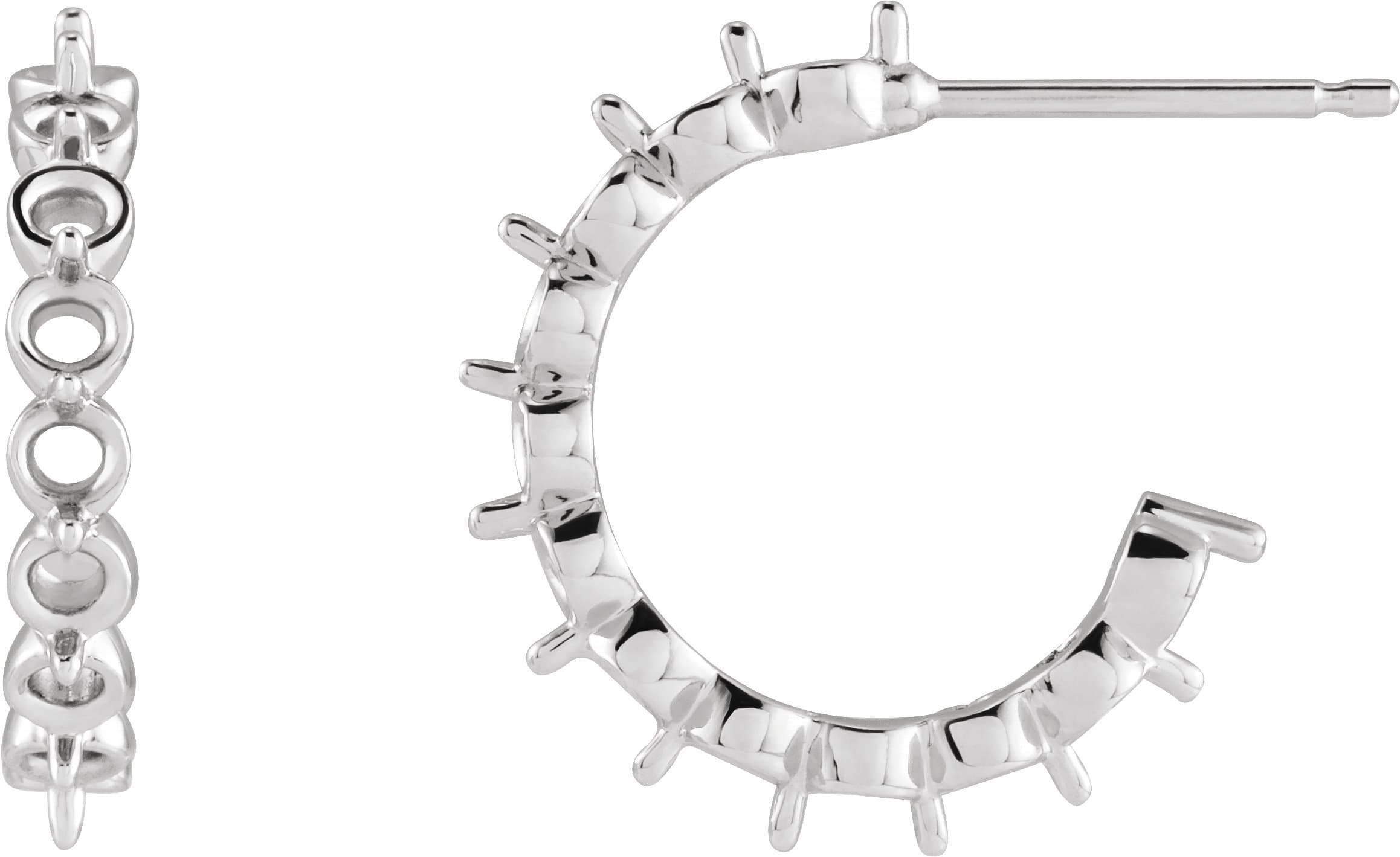 Sterling Silver 3/8 CTW Natural Diamond 9.25 mm Hoop Earrings