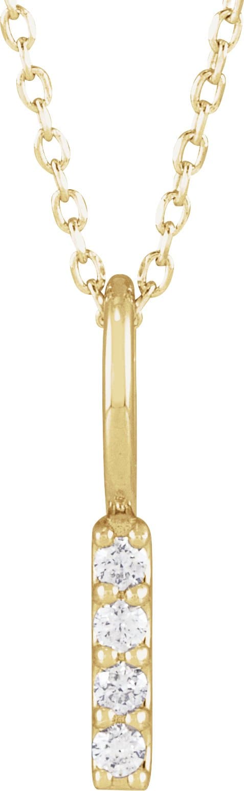 14K Rose 1/6 CTW Lab-Grown Diamond Vertical Bar 16-18 Necklace