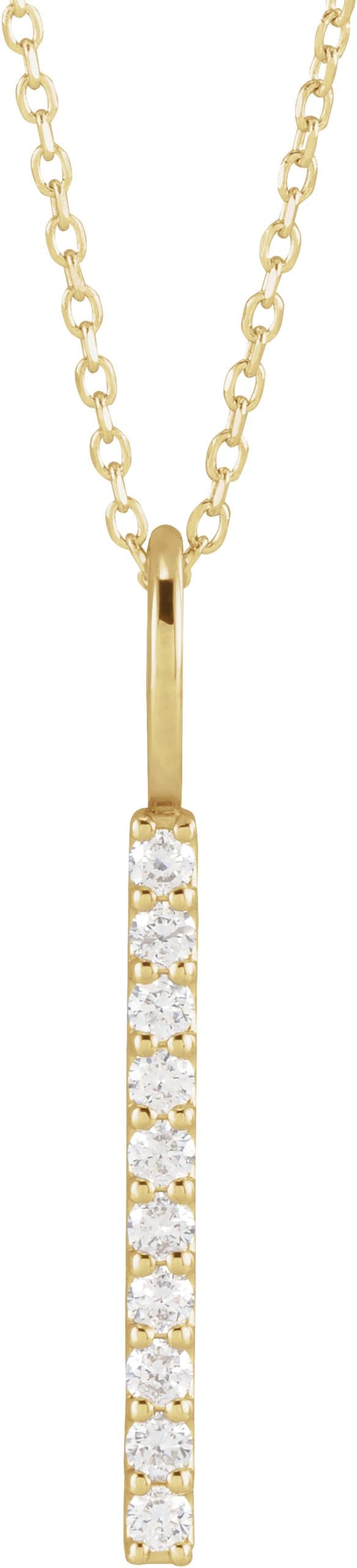 14K Rose 1/6 CTW Lab-Grown Diamond Vertical Bar 16-18 Necklace