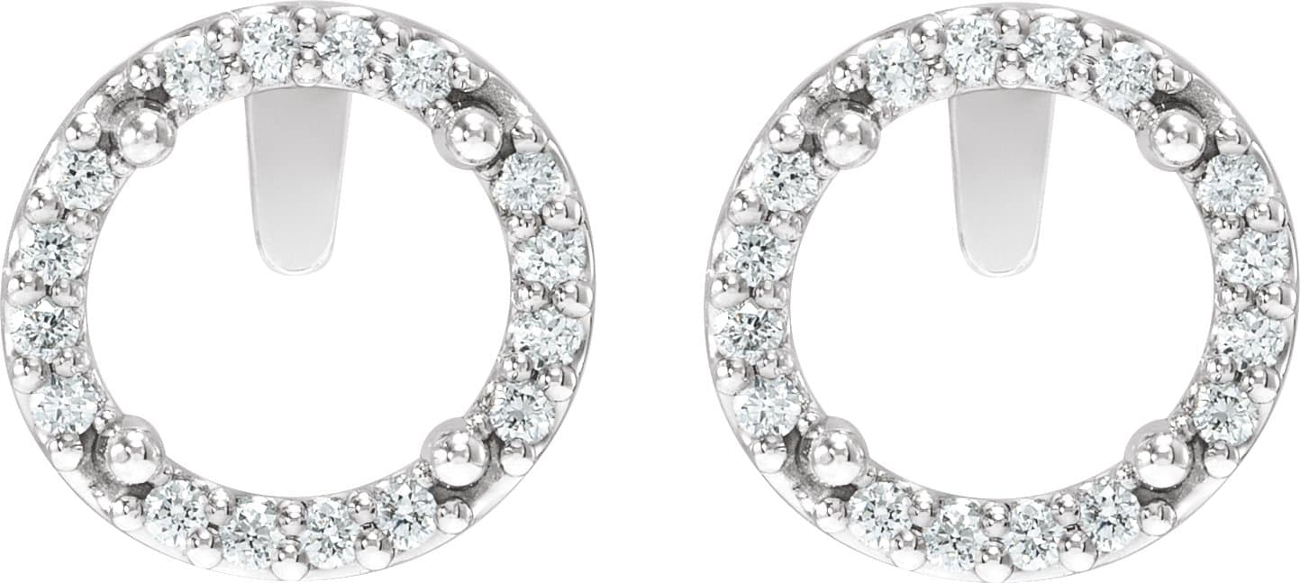Round Halo-Style Low Stud Earrings view 2