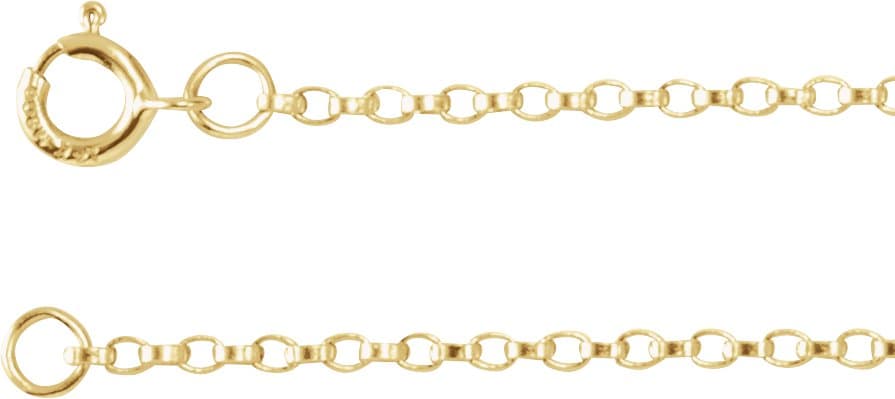 14K White 1.1 mm Rolo 18 Chain