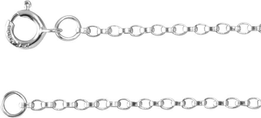 14K White 1.1 mm Rolo 18 Chain