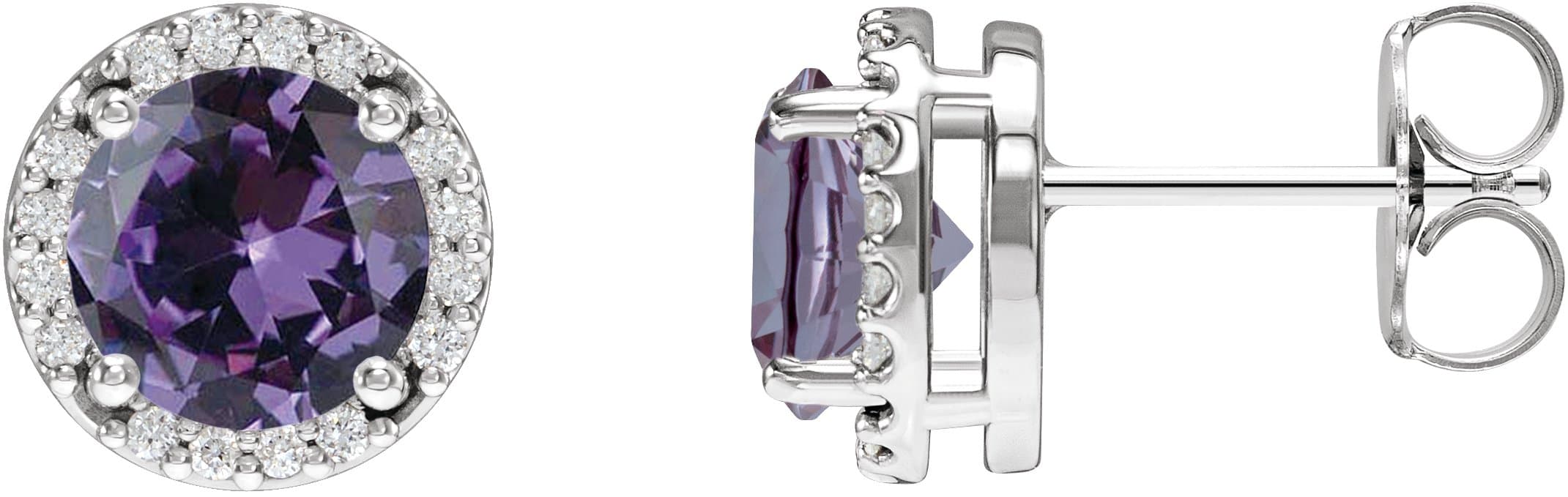 Platinum 1/2 CTW Natural Diamond Halo-Style Earrings