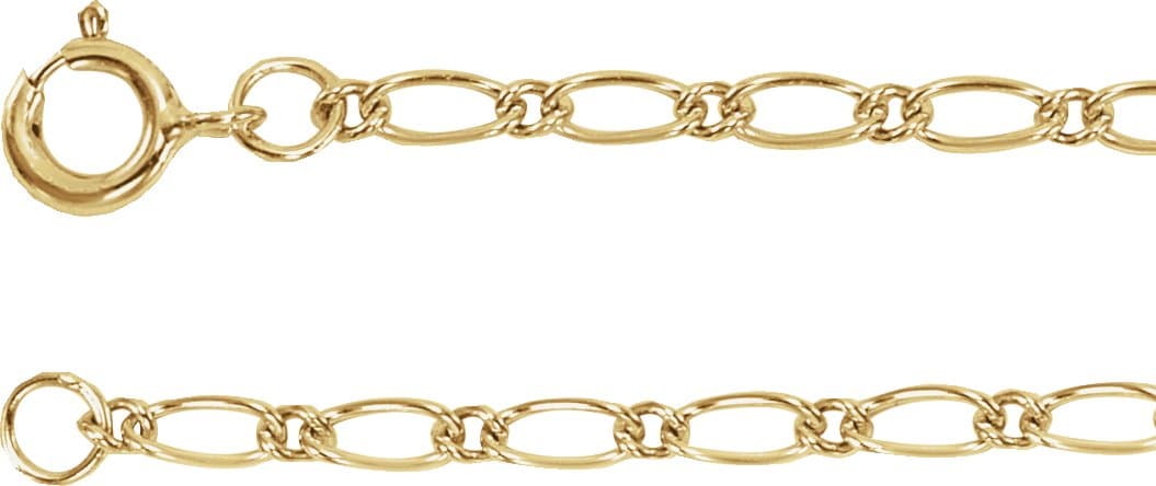14K Yellow 1.5 mm Figaro 20 Chain