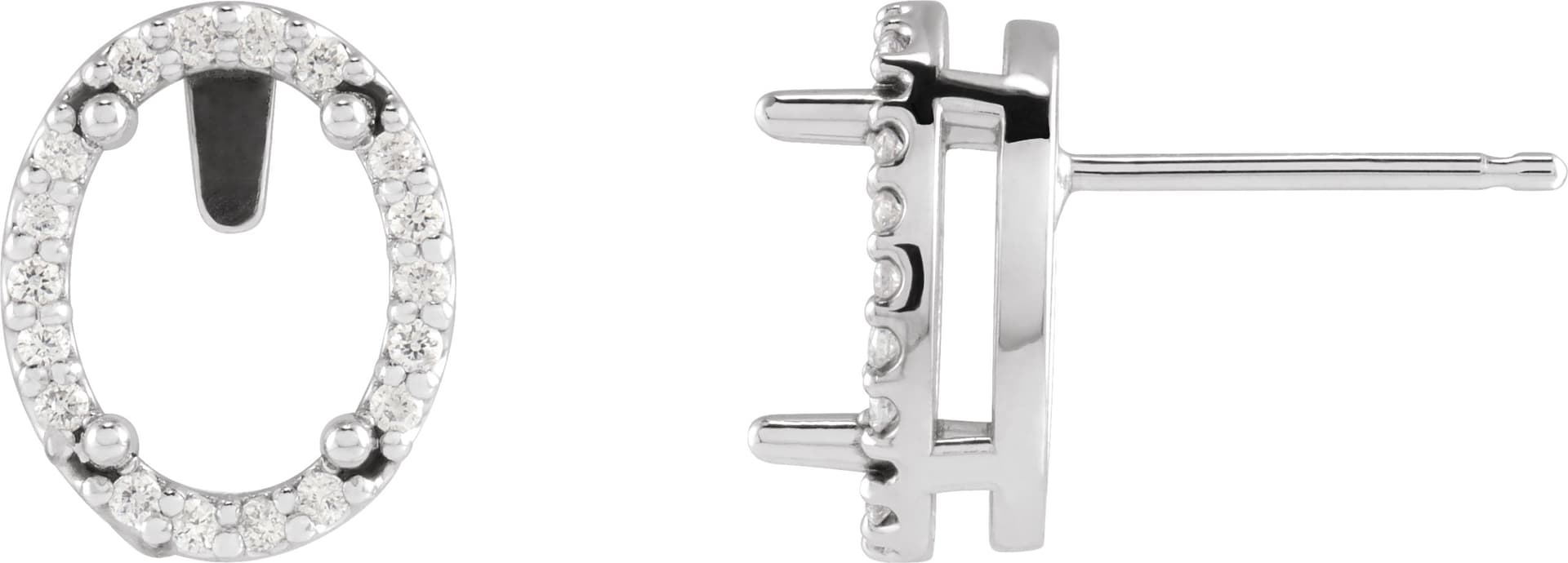 Oval 4-Prong Halo-Style Low Stud Earring view 1