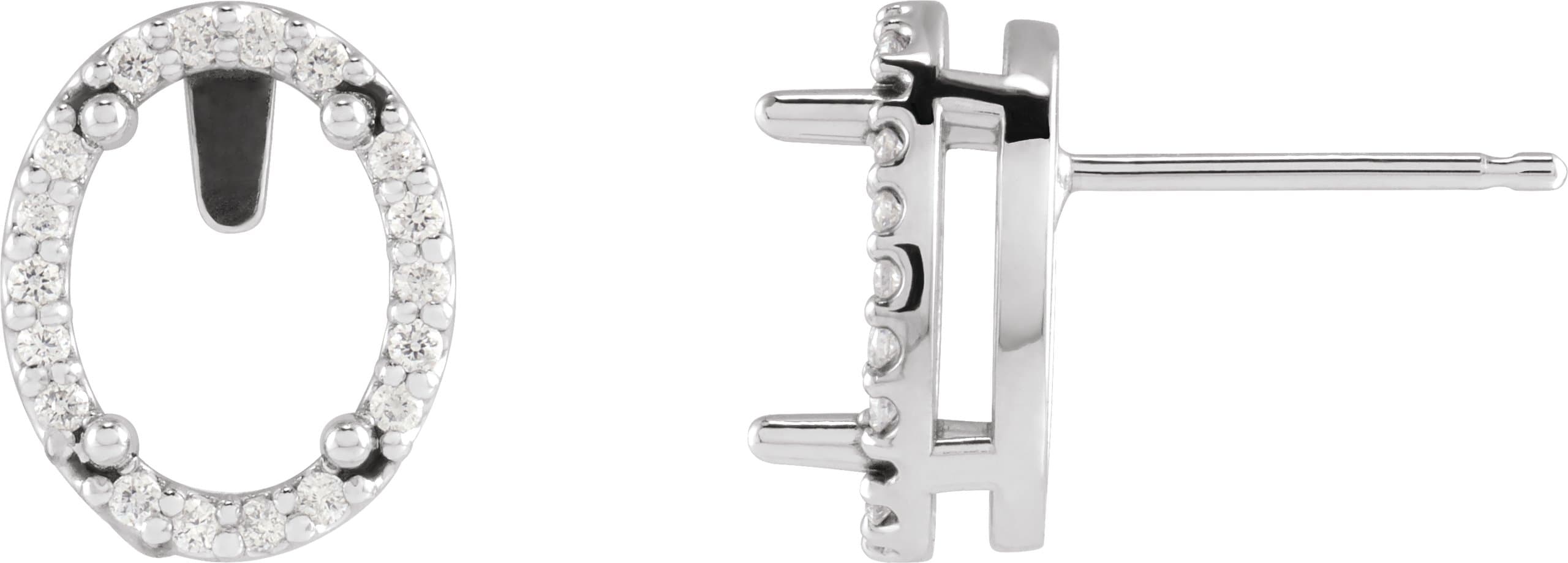 Oval 4-Prong Halo-Style Low Stud Earring view 1