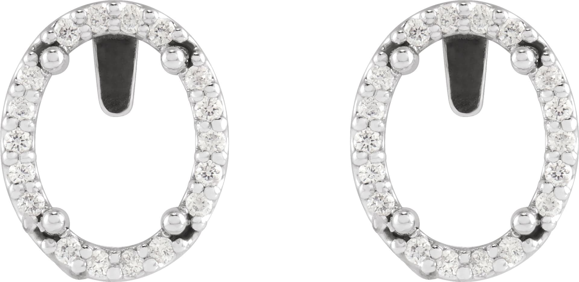 Oval 4-Prong Halo-Style Low Stud Earring view 2