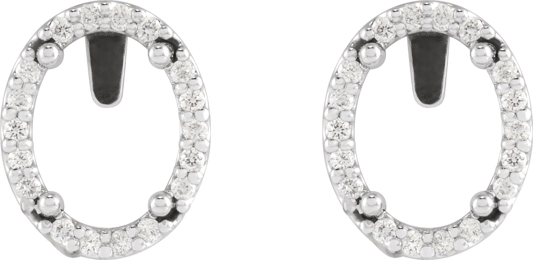 Oval 4-Prong Halo-Style Low Stud Earring view 2