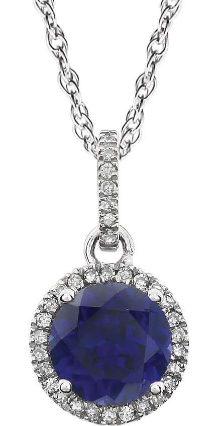 Halo-Style Birthstone Necklace, view 2