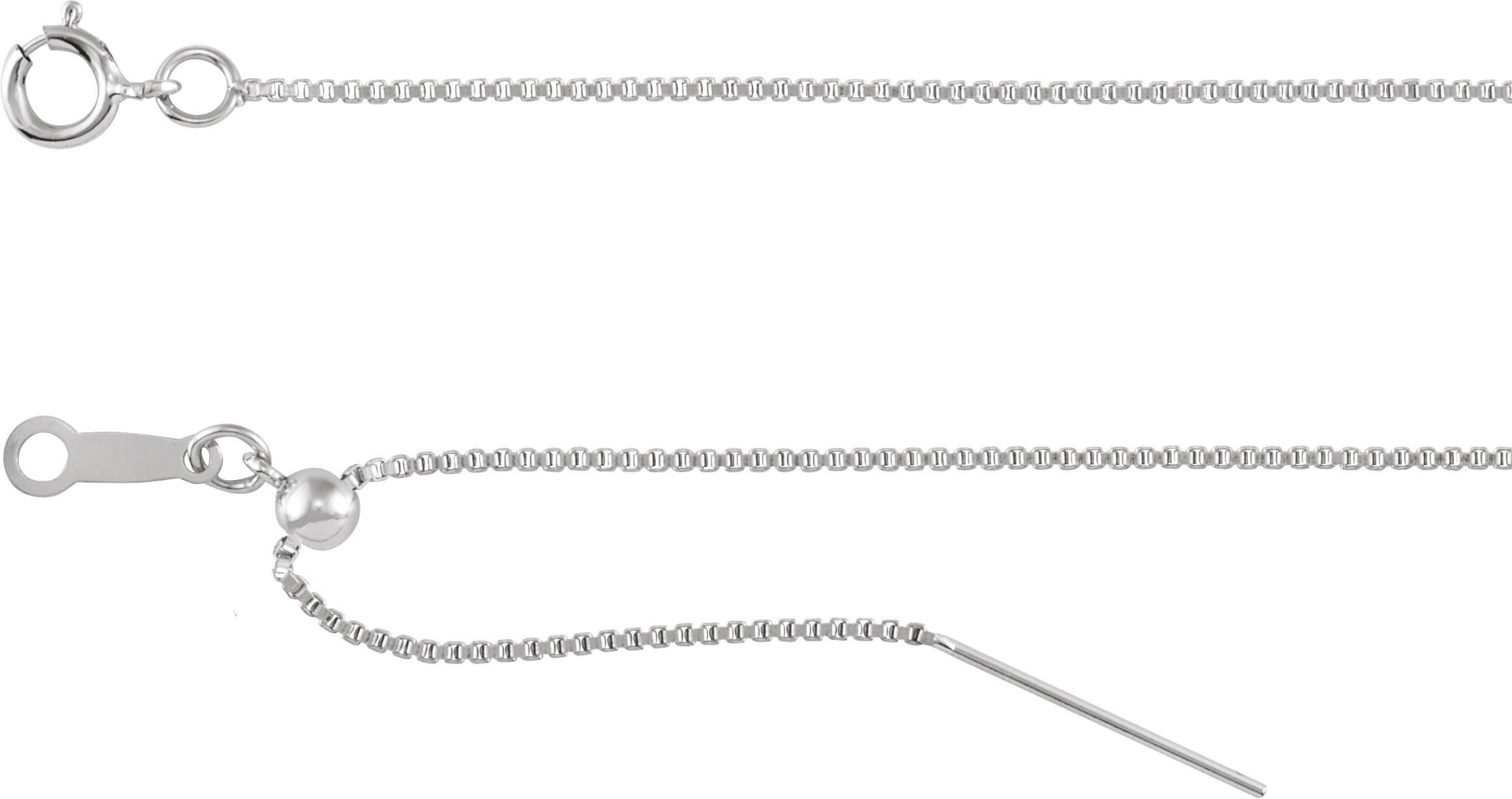 Rhodium-Plated Sterling Silver 1 mm Adjustable Threader Box 16-22 Chain